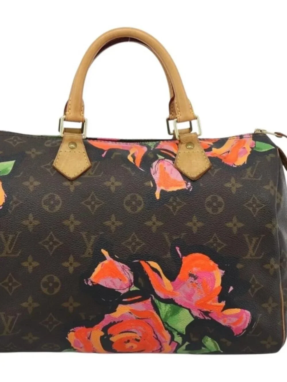 LOUIS VUITTON Monogram Rose Speedy 30 Hand Bag Orange Pink M48610 Auth ka4783SAV